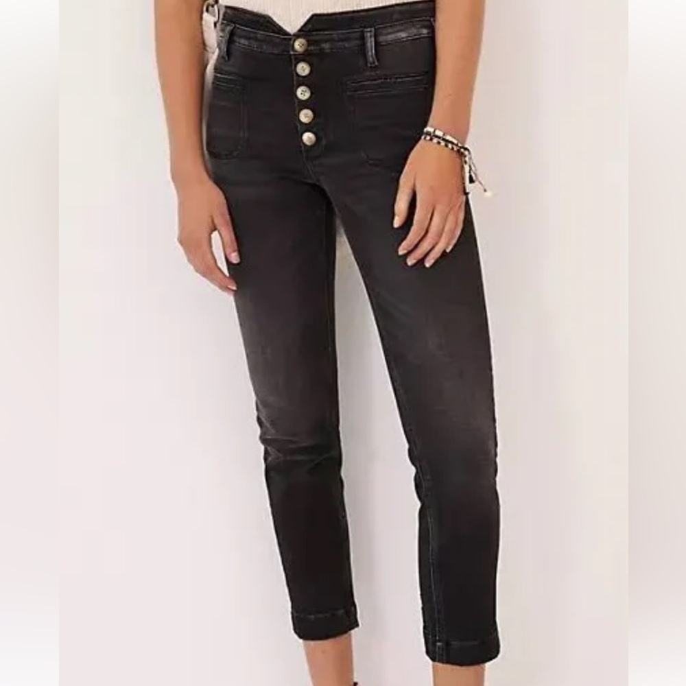 Anthropologie High Rise Slim Black Pant